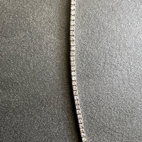 3.36 Ct NATURAL DIAMOND tennis necklace 14k White Gold 16 inches - Picture 3 of 5